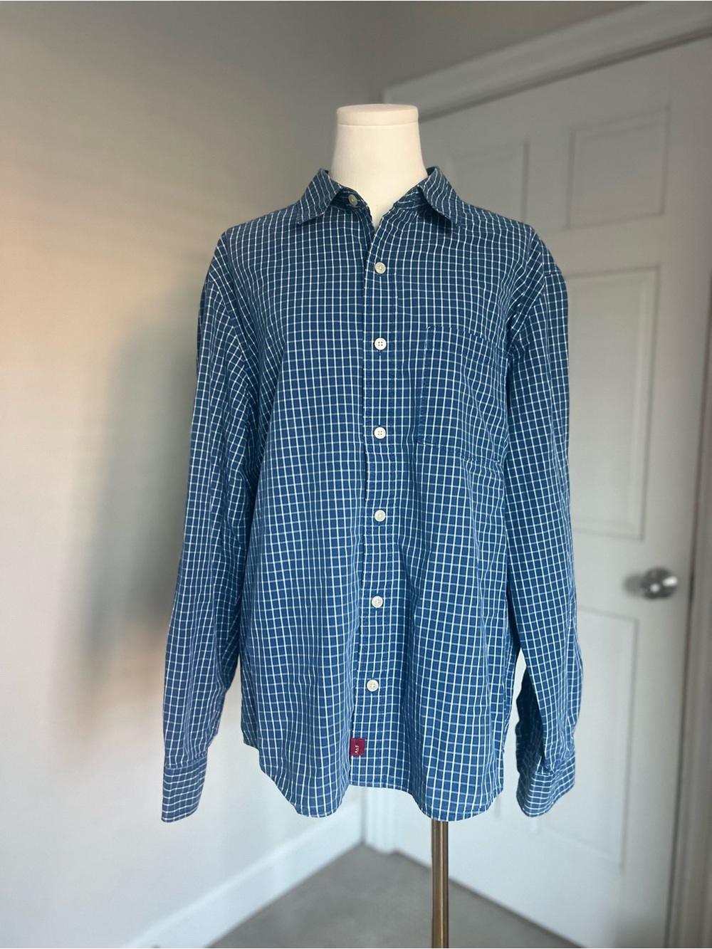 Vintage Y2K Abercrombie & Fitch Men’s M Muscle Fit Blue Check Button-Up Shirt